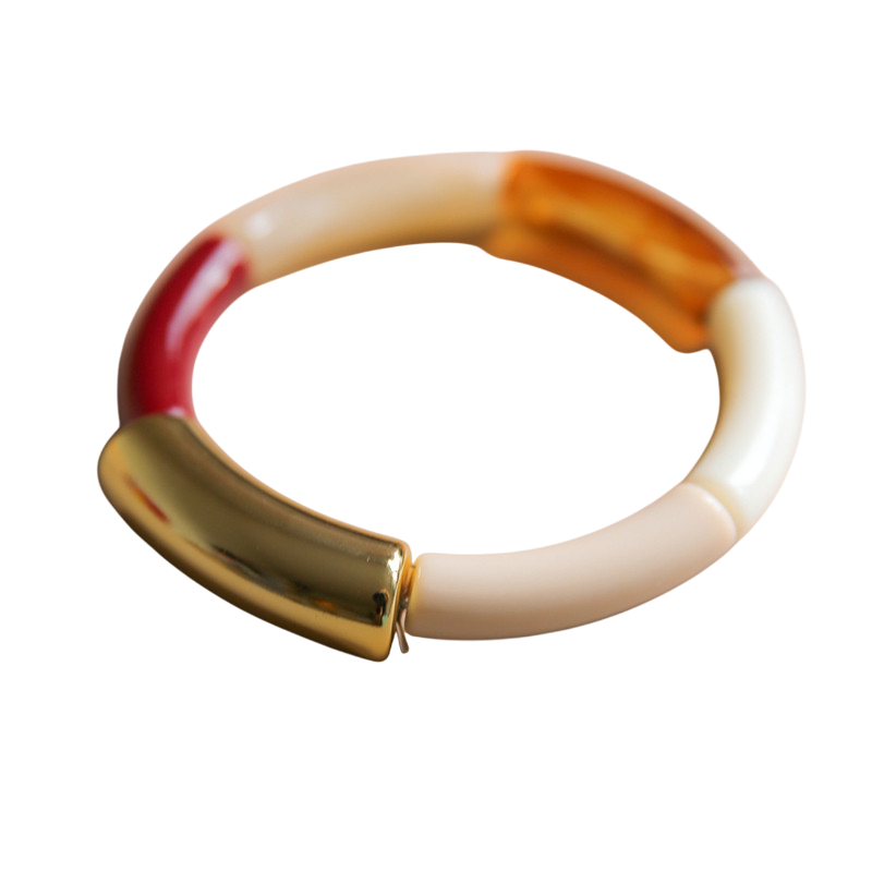 Armband Tube Chloe braun beige gold