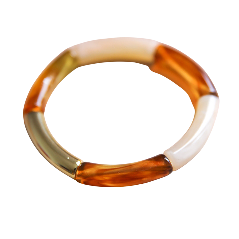 Armband Tube Sia Braun beige gold