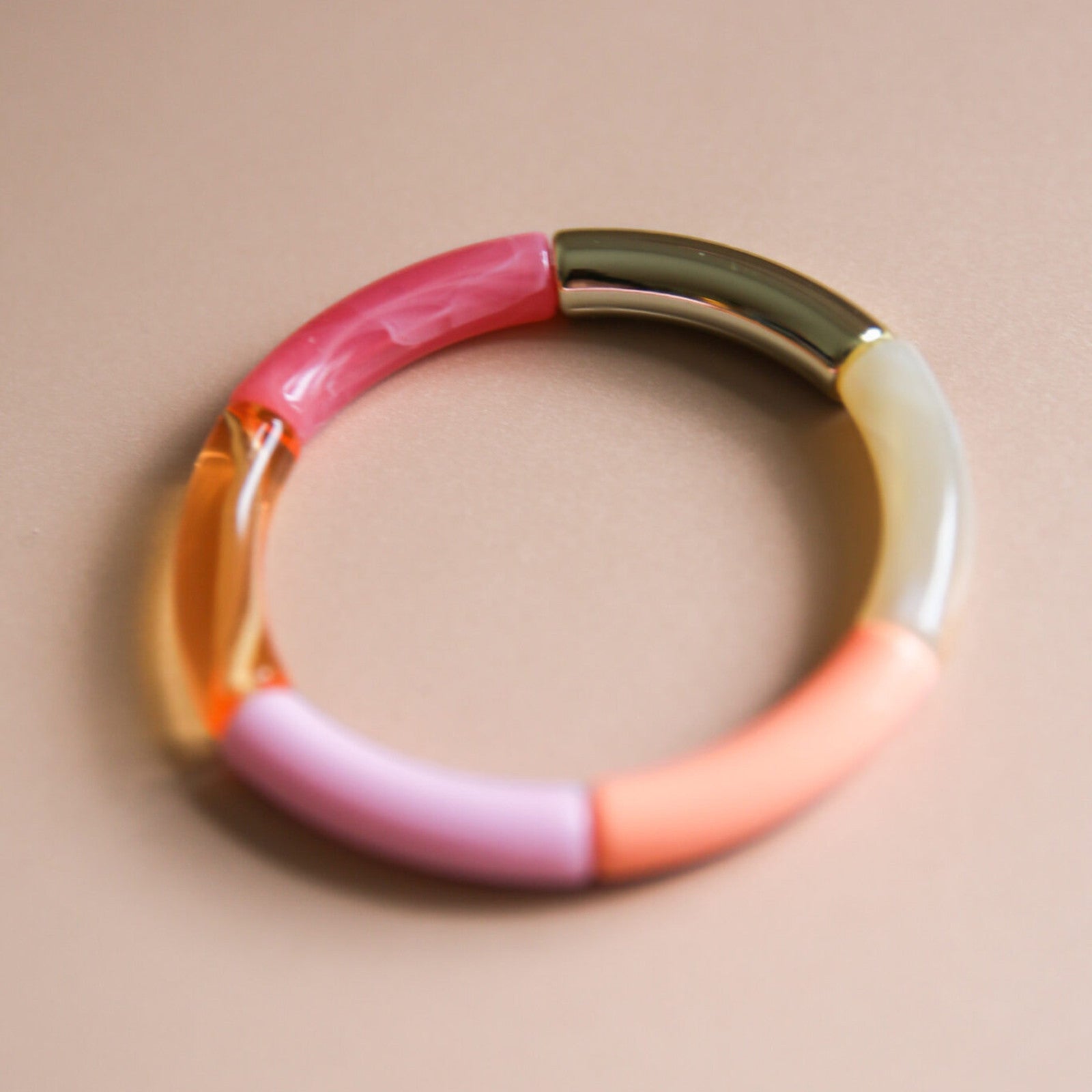 Bracelet Tube Set2 rose beige or violet rose