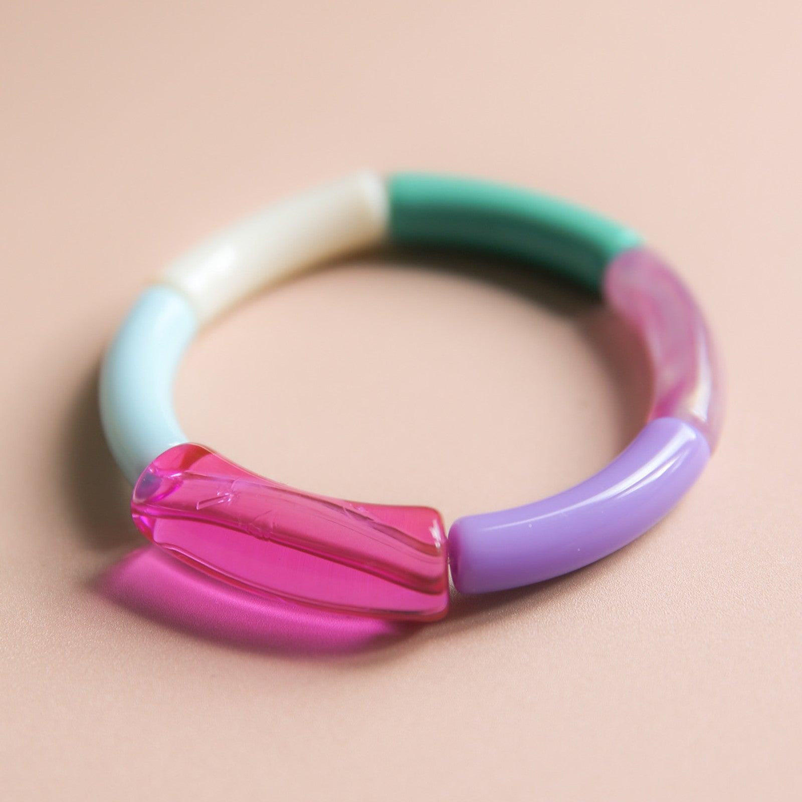 Armband Tube Set3 blau grün weiss gelb pink