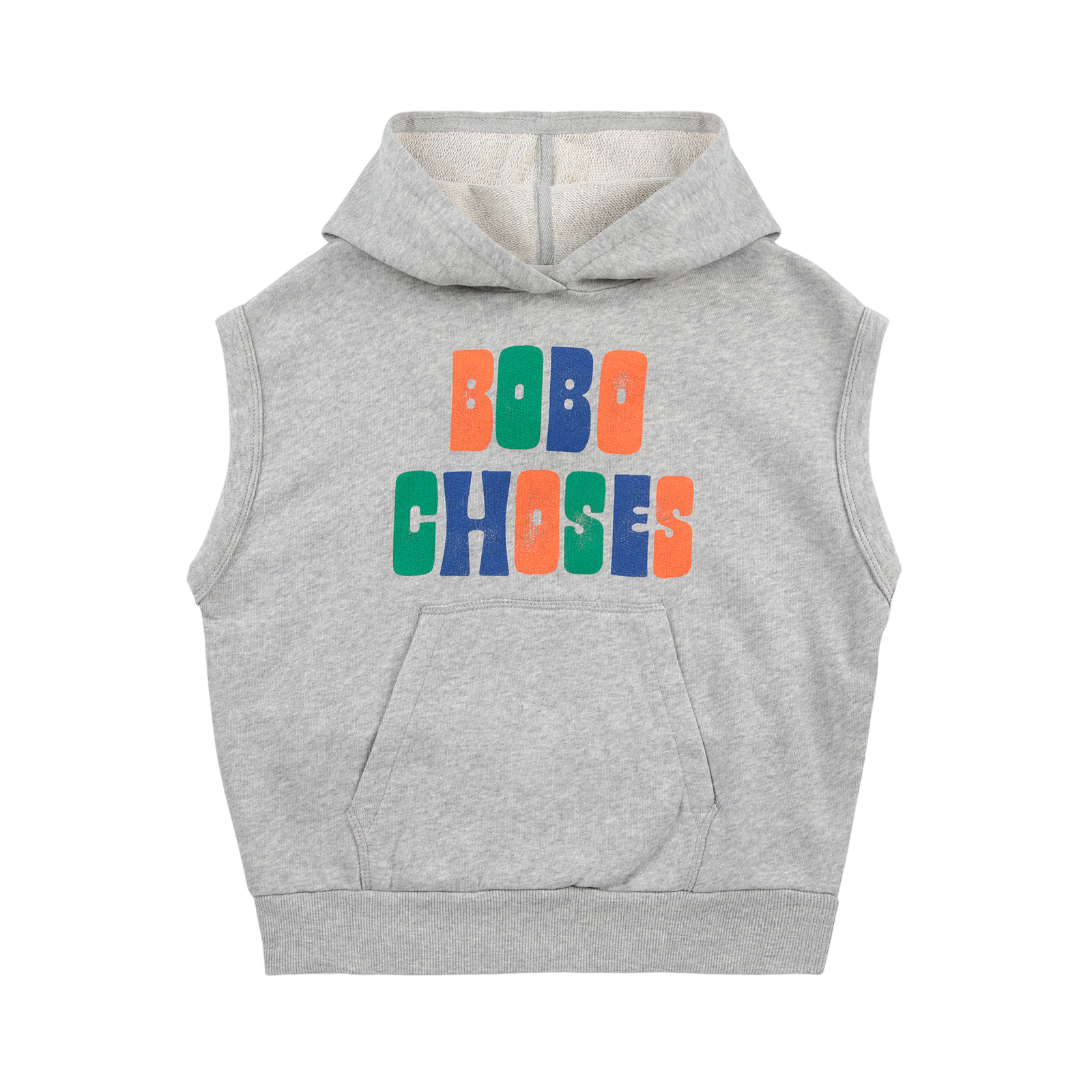 Hoodie Multicolor Bobo Choses Sleeveless Heather Gray