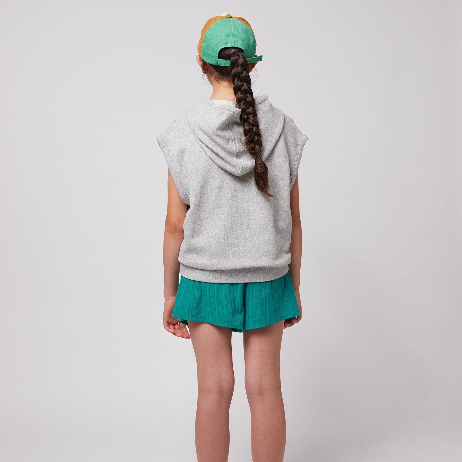 Sweat à capuche Multicolor Bobo Choses sans manches Heather Gray