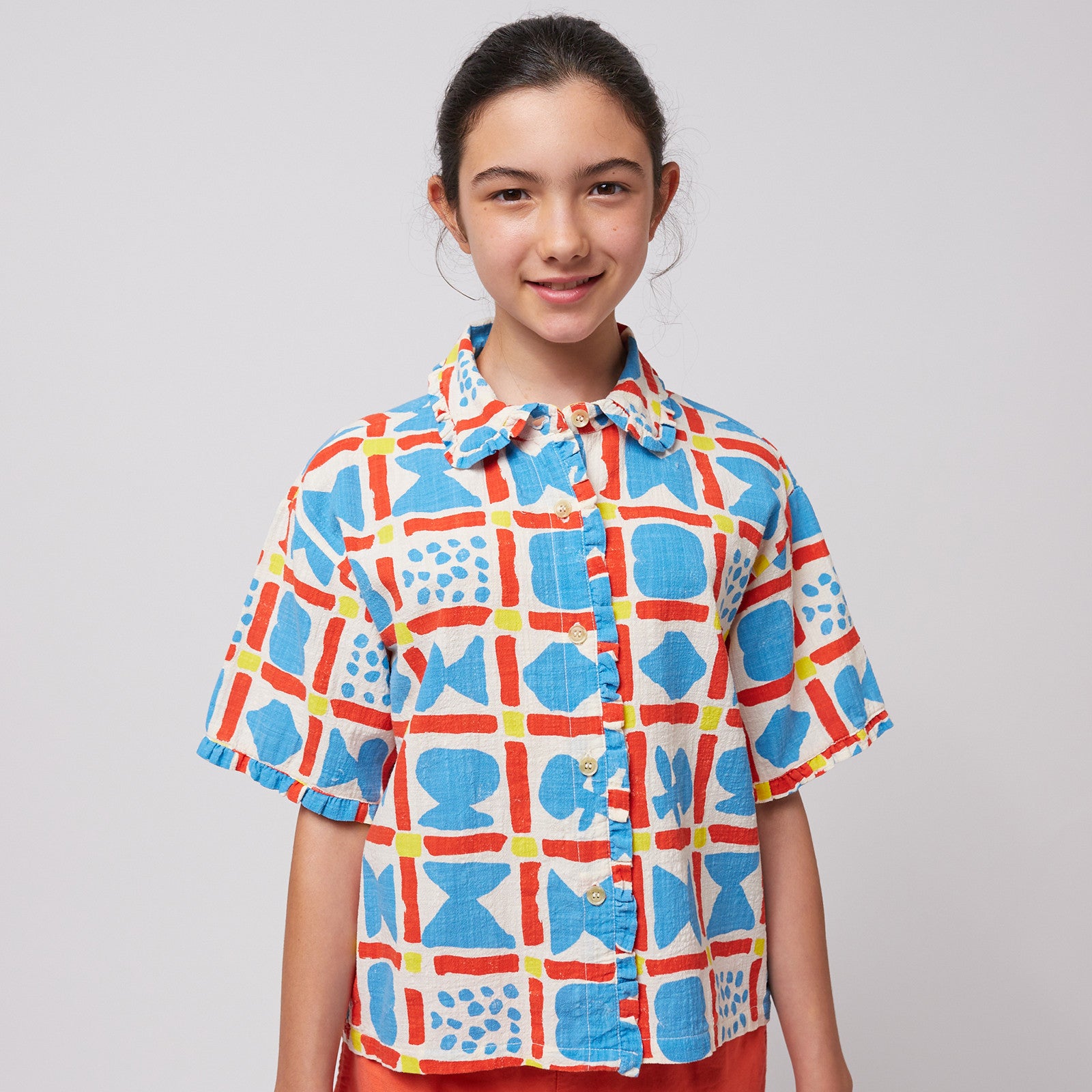 Blouse Geometric Game All Over Offwhite