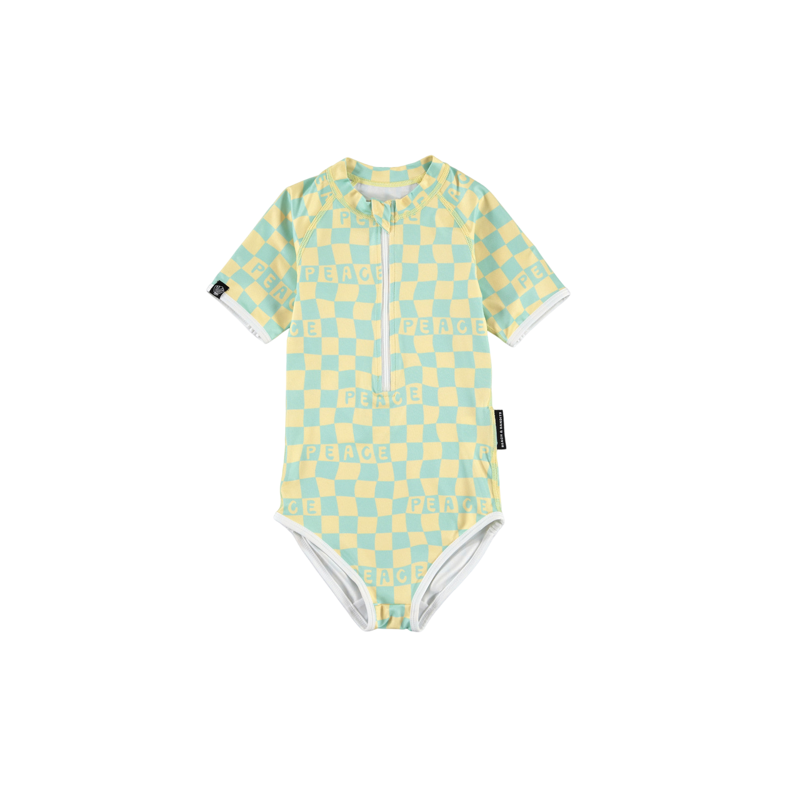 Badeanzug UPF 50+ Checkered Peace Yellow