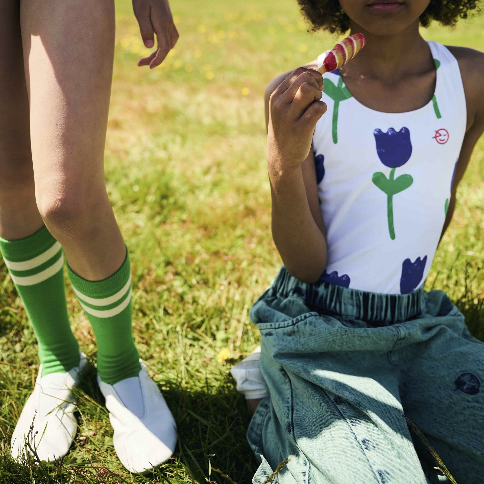 Socken Vela Wynken Fresh Green Ecru