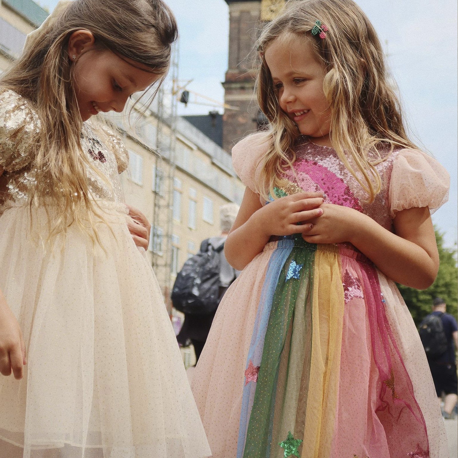 Kleid Starla Puff Sleeve Gold Blush