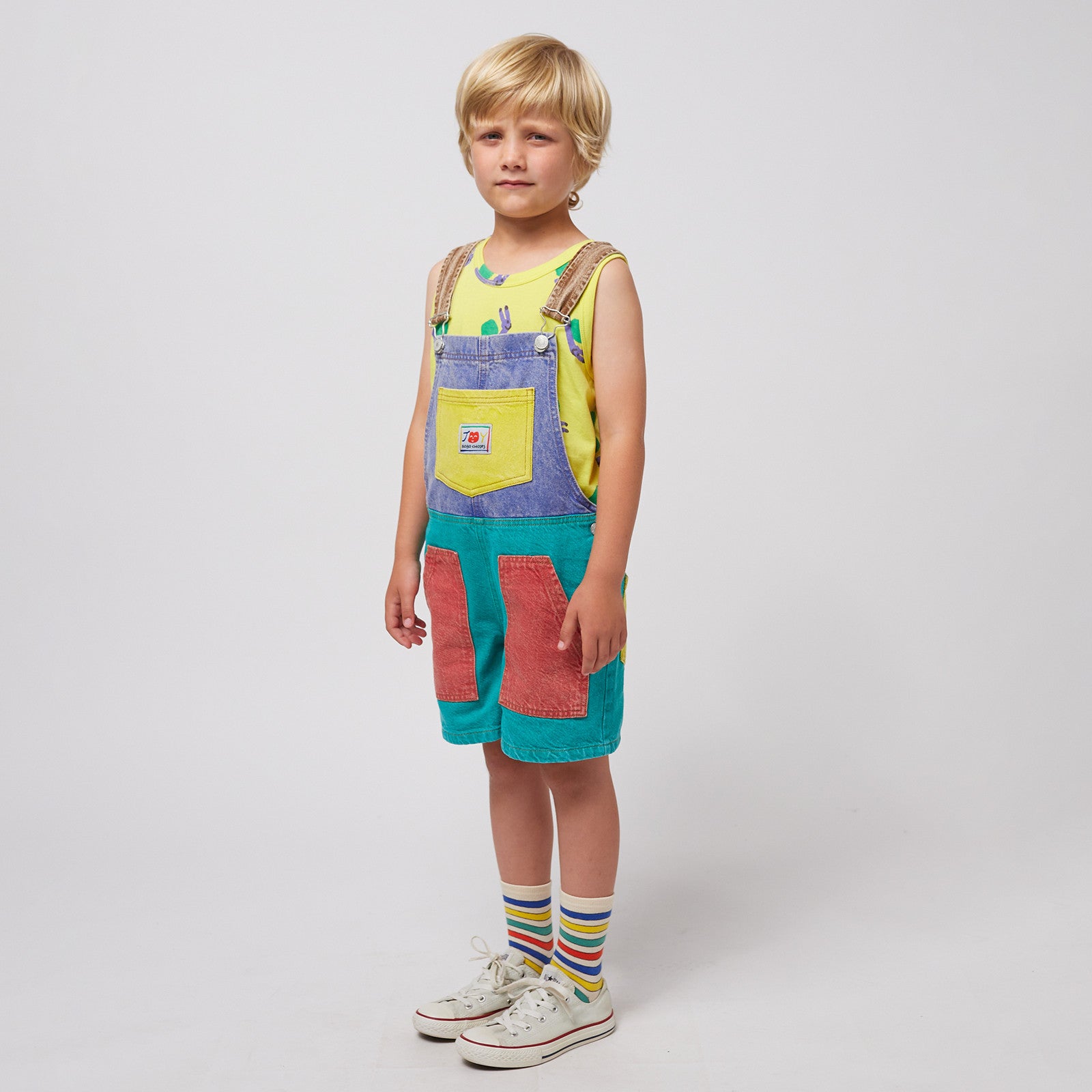 Salopette Smiling Color Block Denim Multicolor