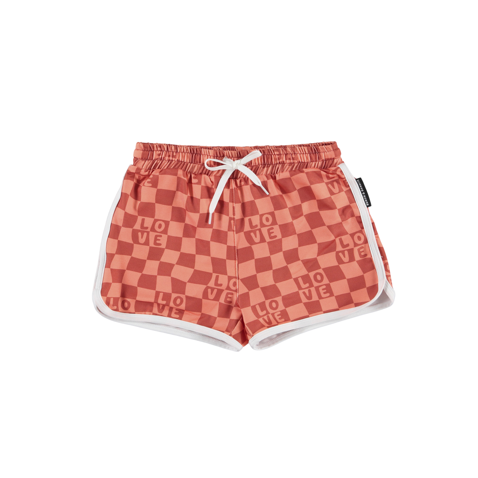 Swim shorts UPF 50+ Checkered Love Red Coral