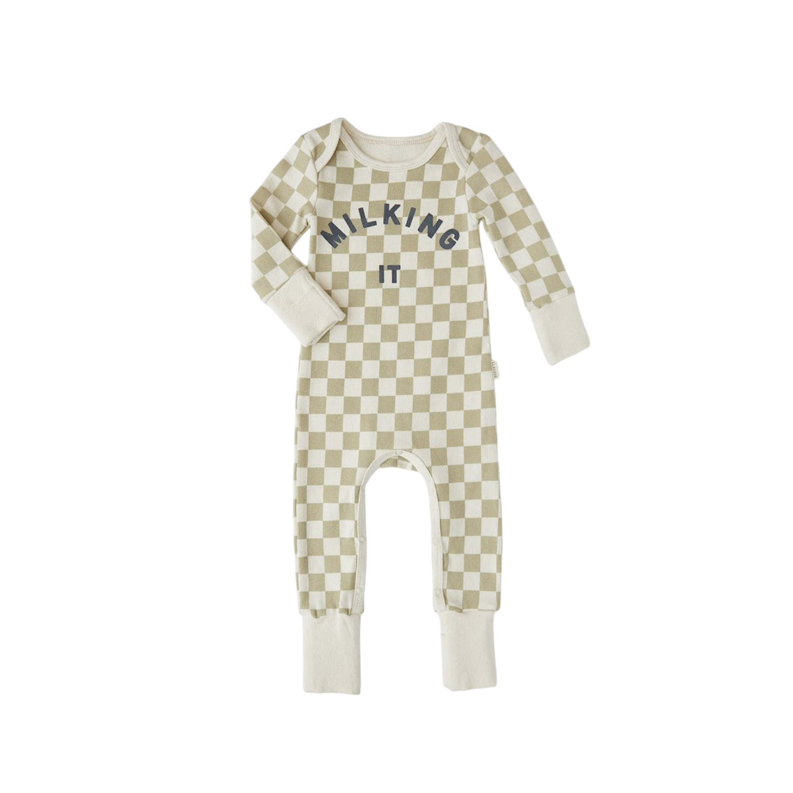 Baby Einteiler Milking It Checkerboard Taupe