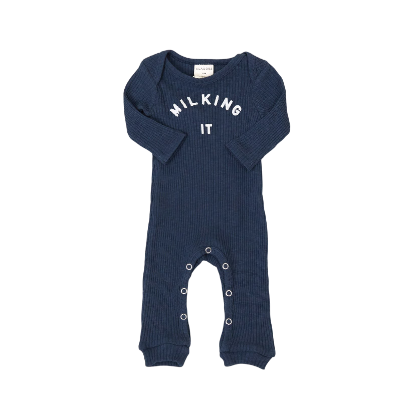 Baby Einteiler Milking It Navy