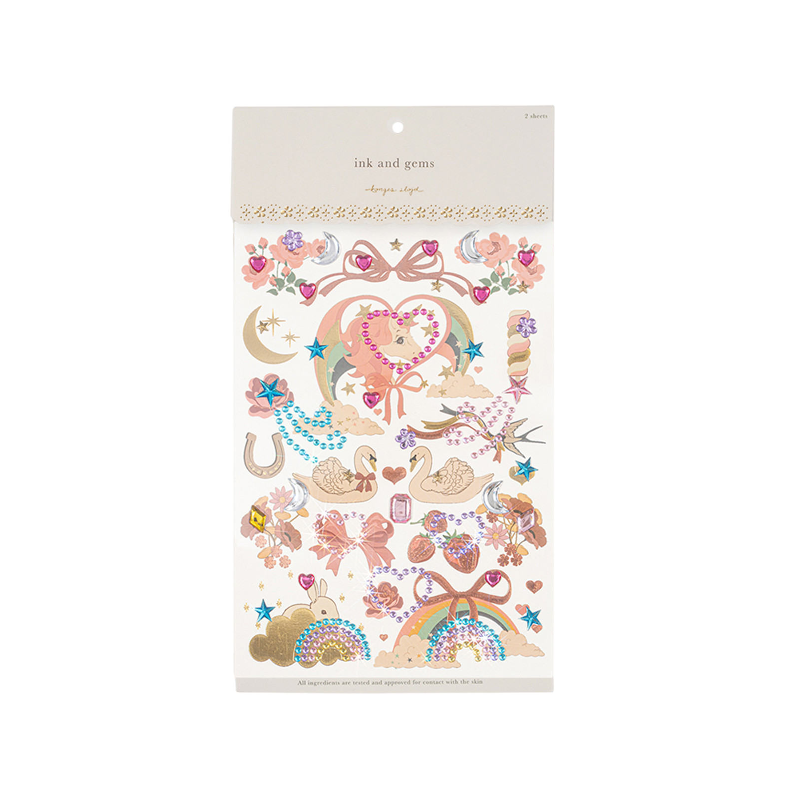 Tattoos und Glitzersteine Einhorn