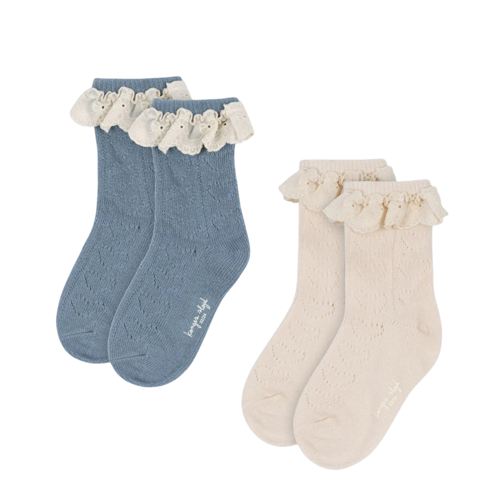Socken 2er-Set Pointelle Blue Mix