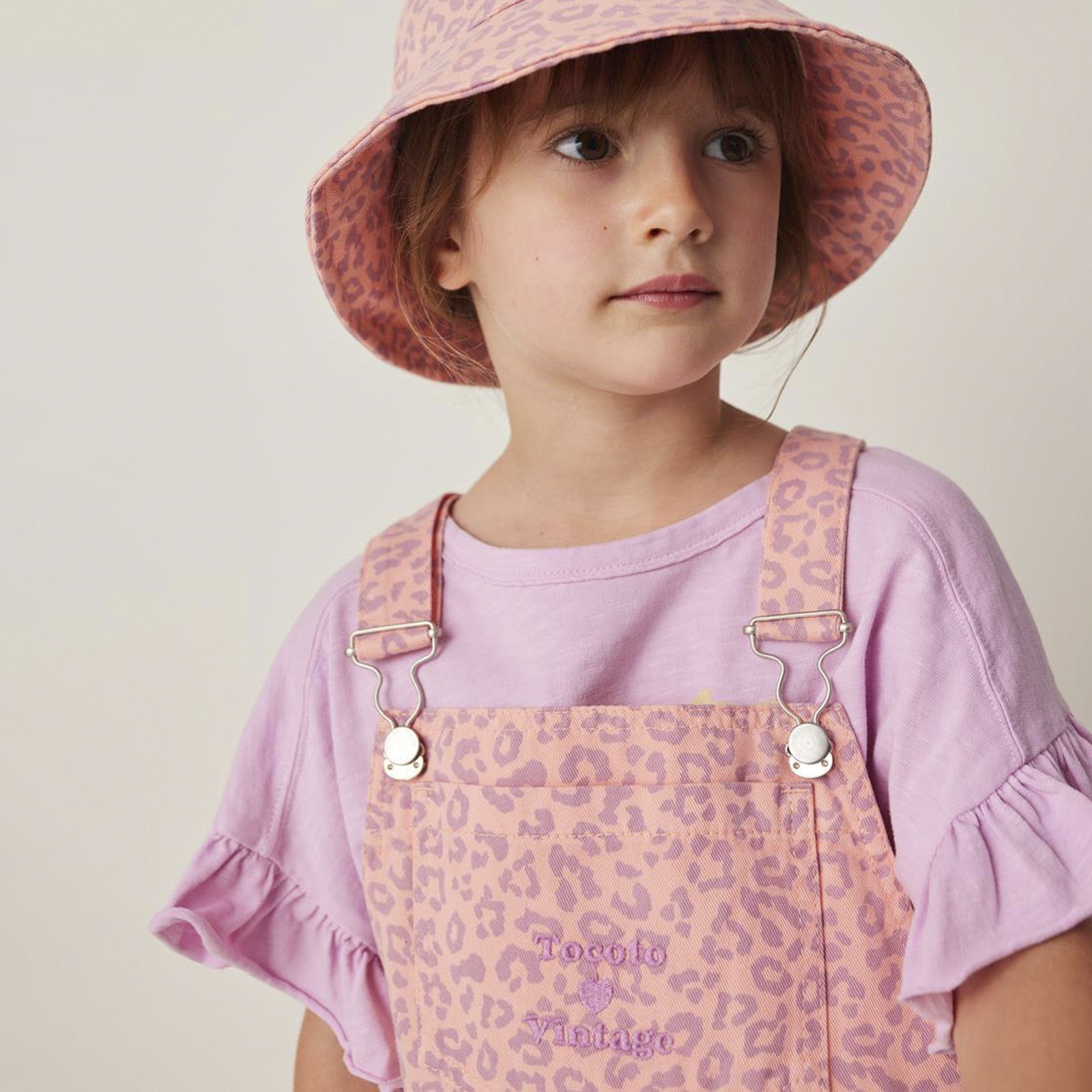 Latzhose Animal Print Overall Dark Pink