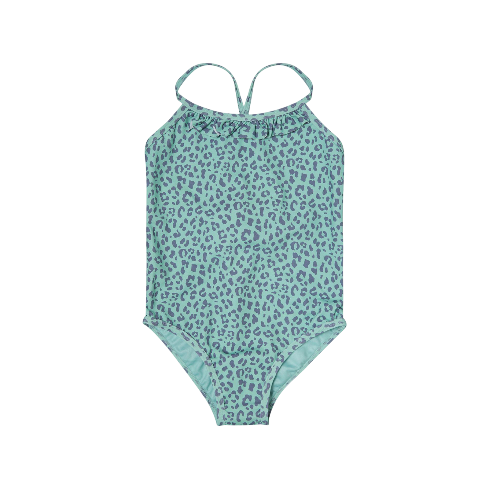 Badeanzug With Animal Print Dark Green