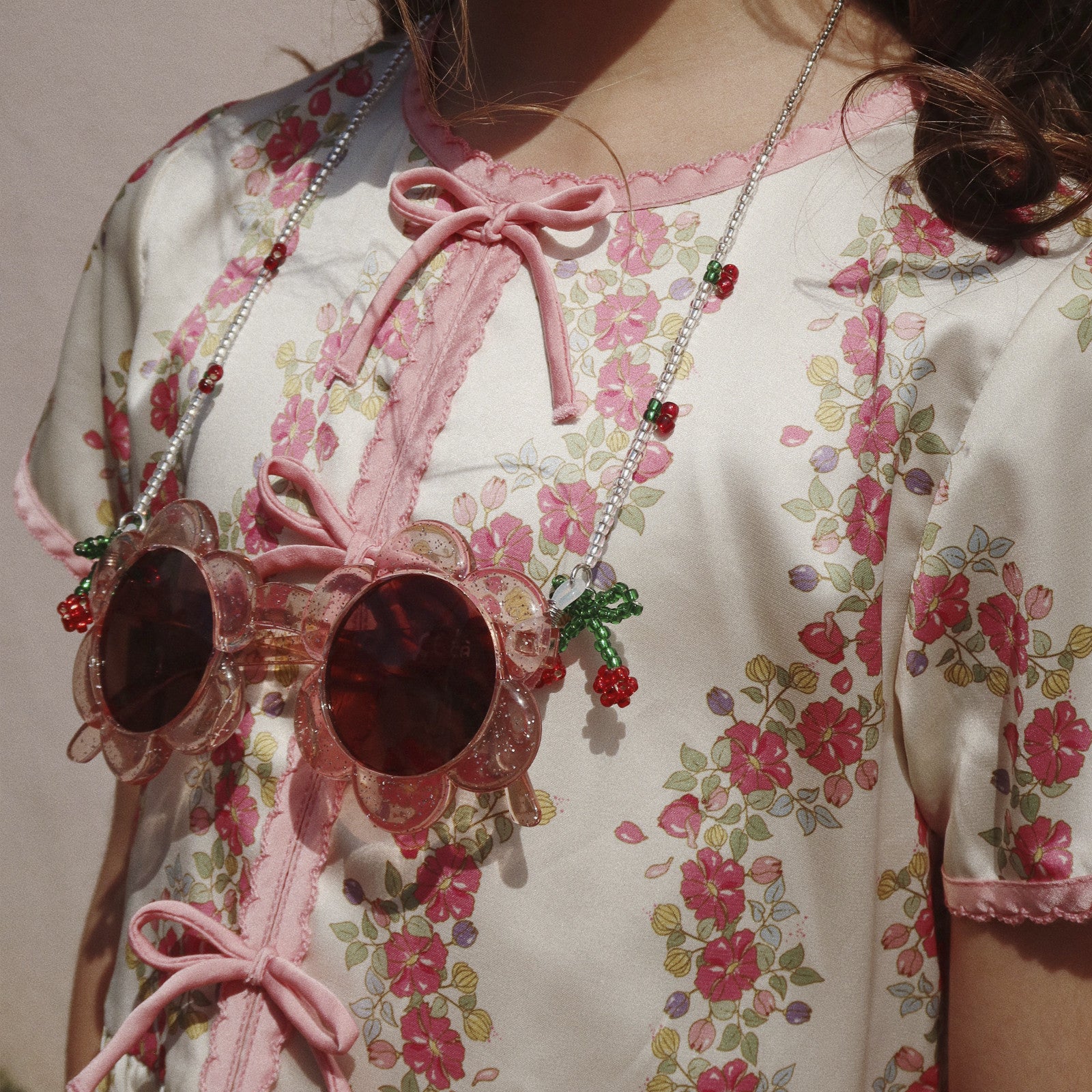 Eyewear strap Bead Chain Cherry Multi