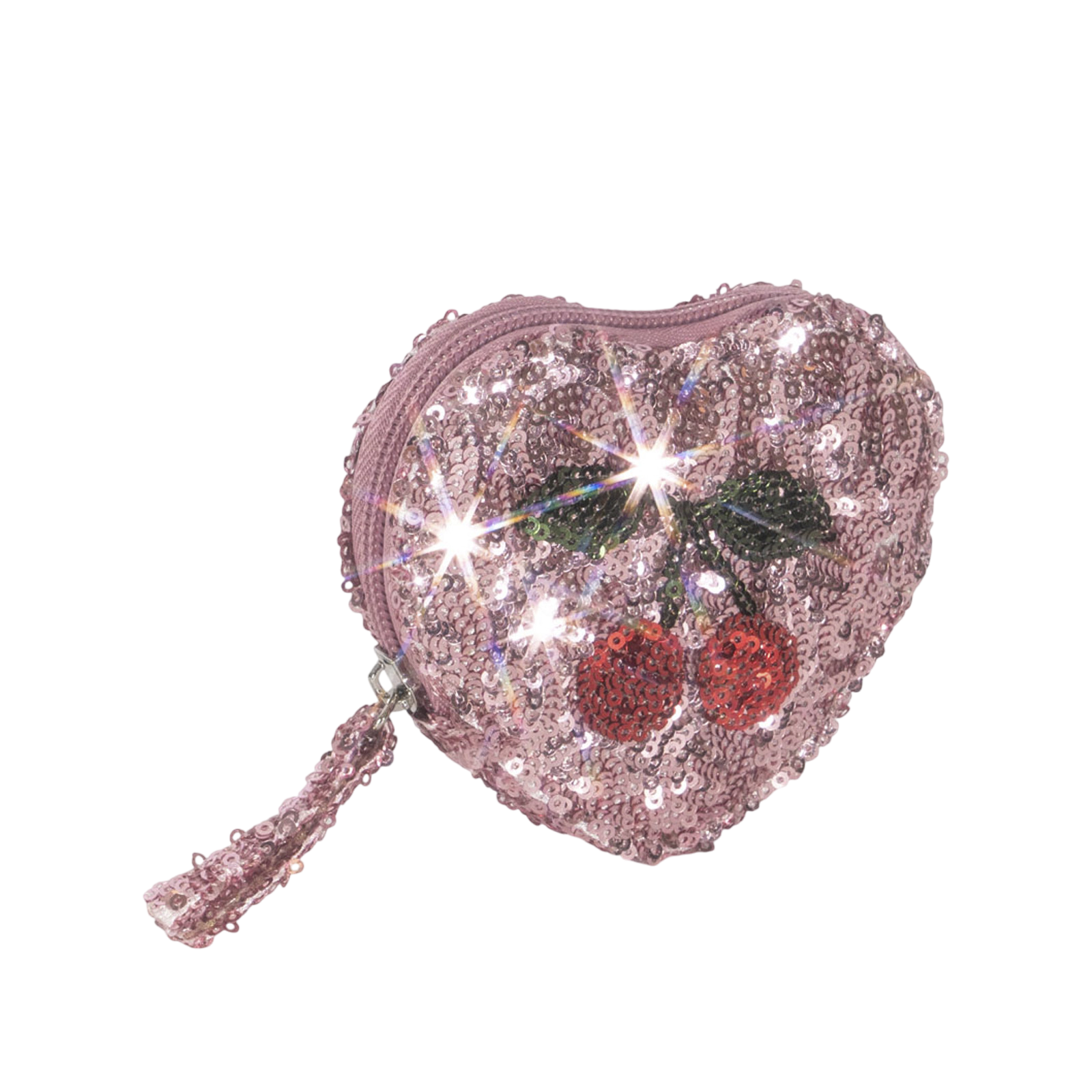 Portefeuille Sequin Heart Mellow Rose