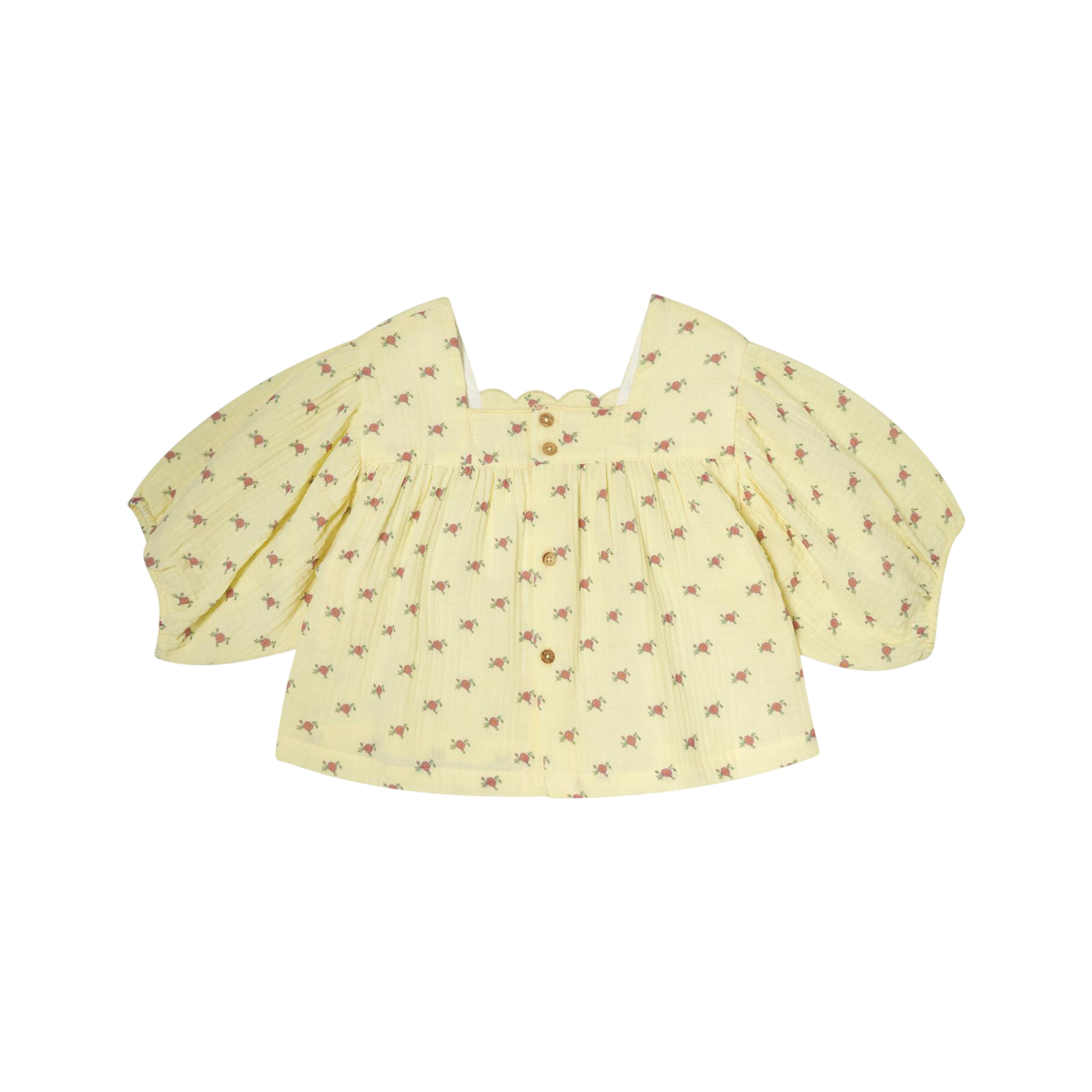 Bluse Flower Print Yellow
