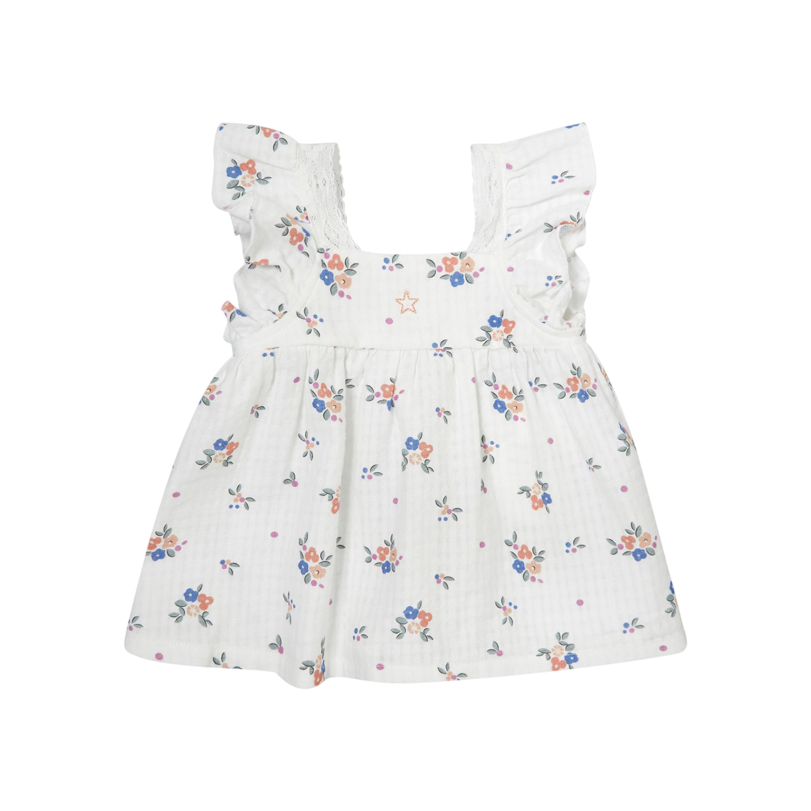 Bluse Flower Print Off White