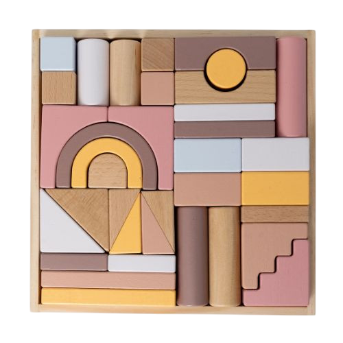 Wooden building blocks Pink