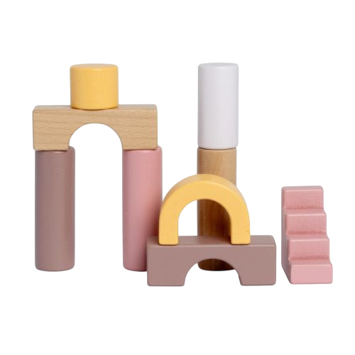 Bauklötze aus Holz Rosa