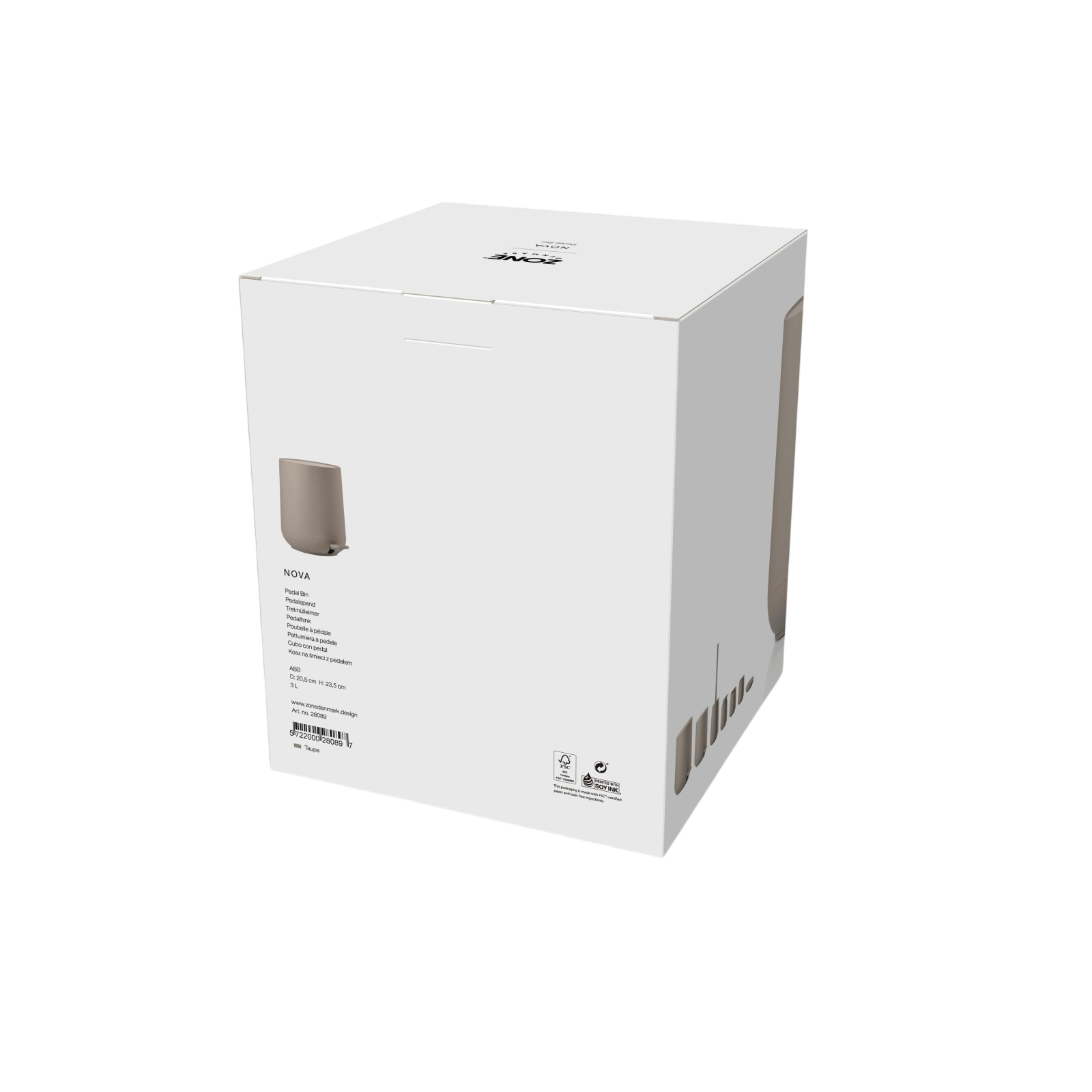 Zone Denmark Treteimer Nova 3 l, Taupe