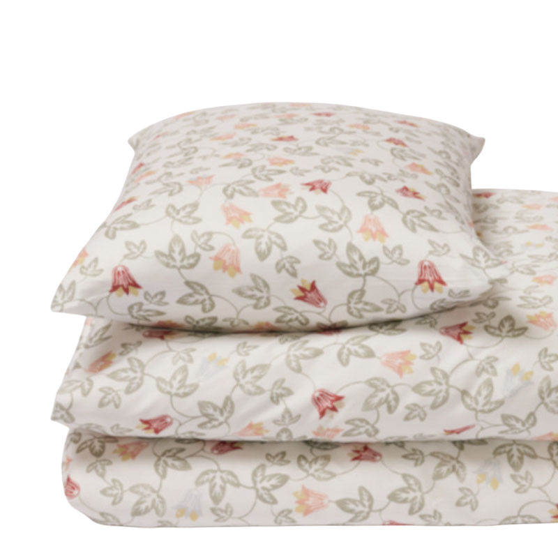 YOXFORD Taie d'oreiller white/eucalyptus 65x65 cm