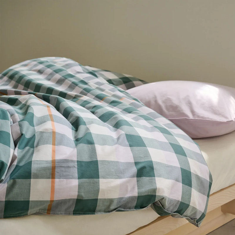 Lyn housse de couette vert foncé/lavande 200x210 cm