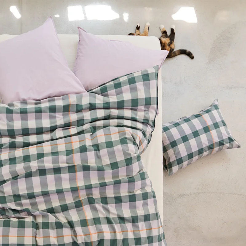 Lyn taie d'oreiller vert foncé/lavande 65x100 cm