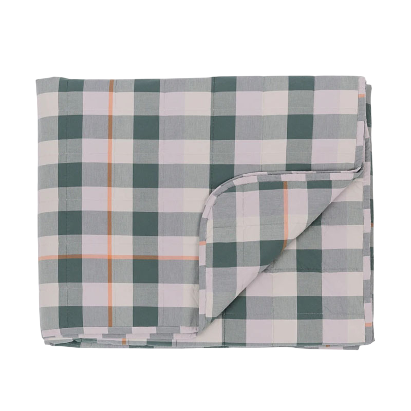 Caja bedspread dark green/lavender 240x270 cm