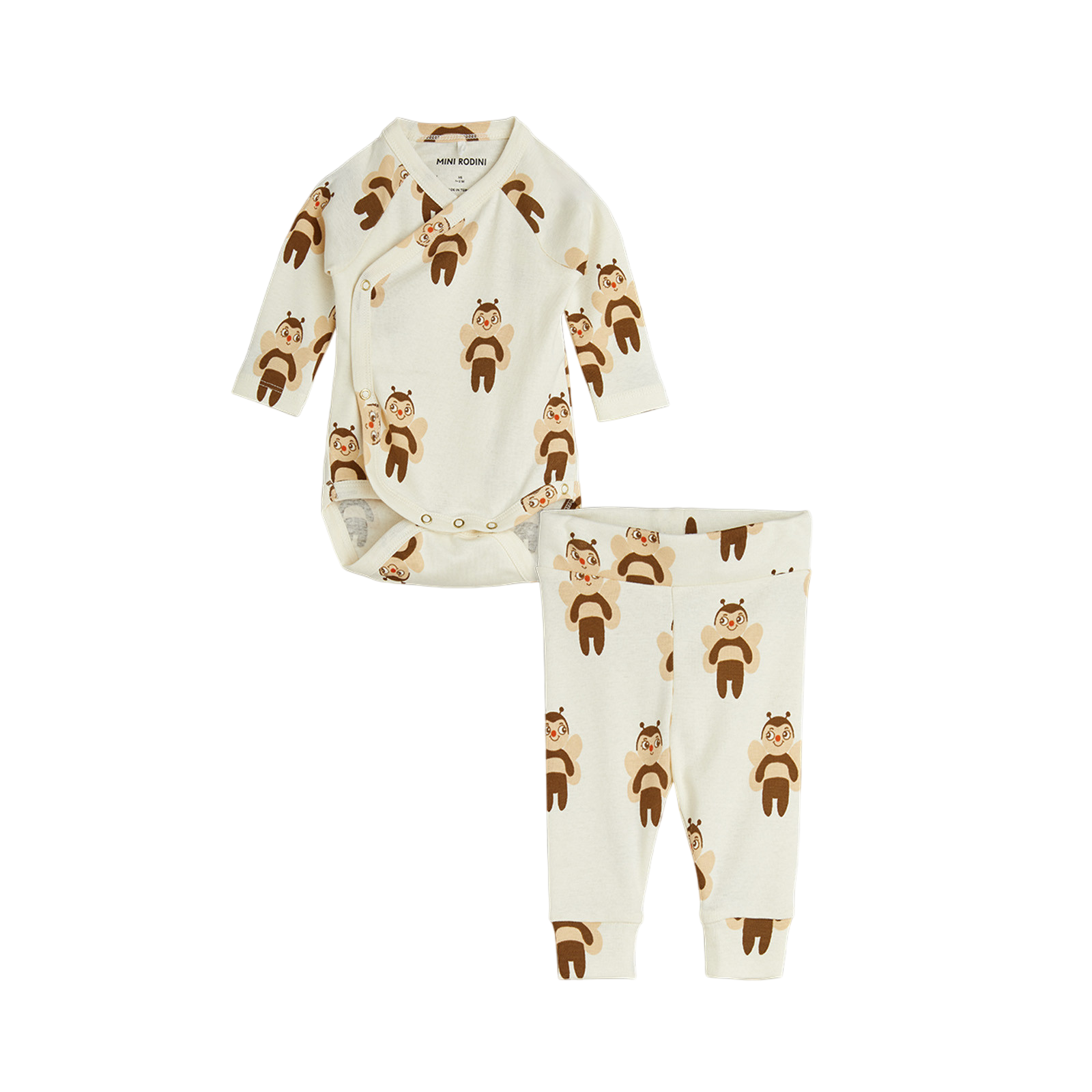 Ensemble bébé body & leggings Bees Offwhite