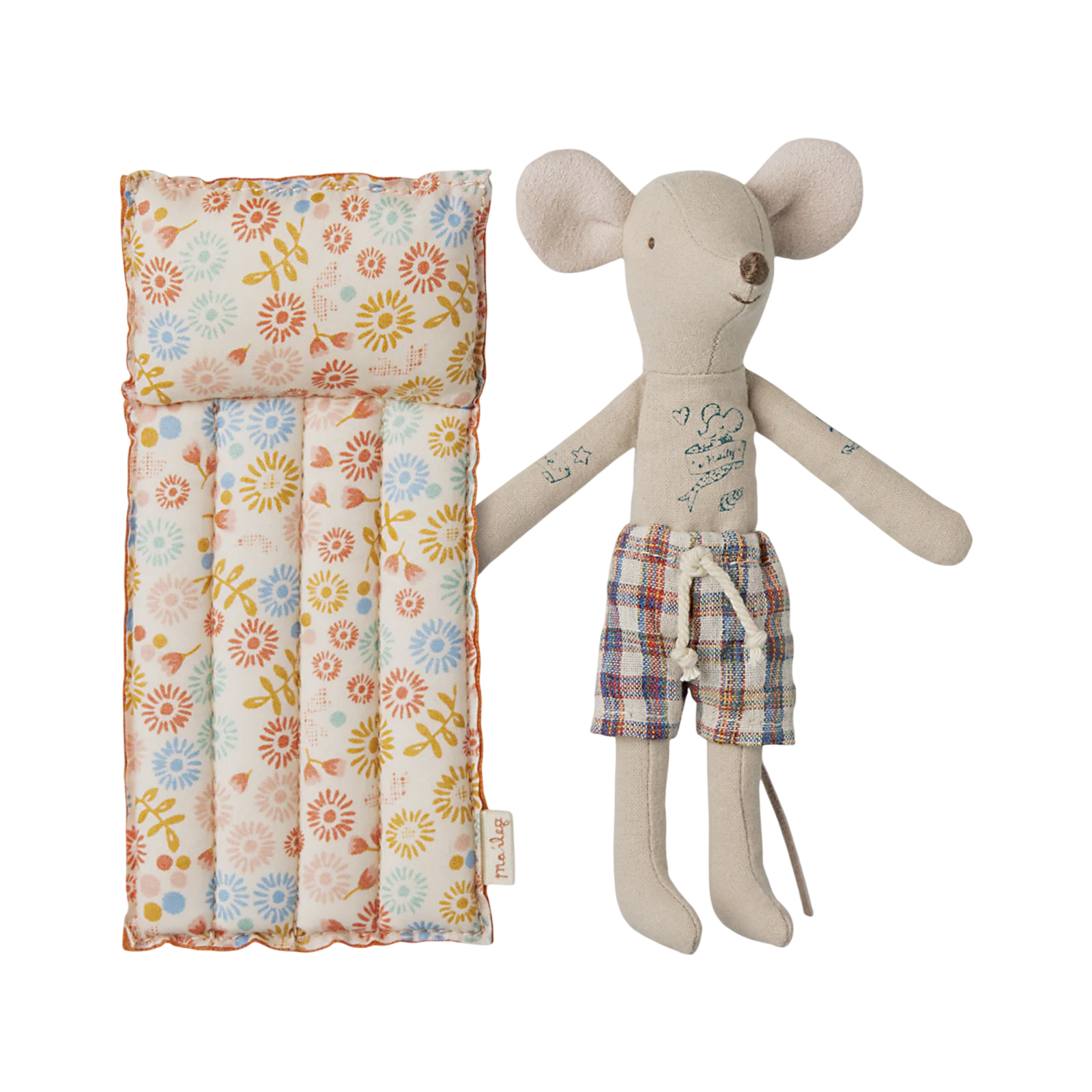 Maileg Maus Papa mit Luftmatratze Flower