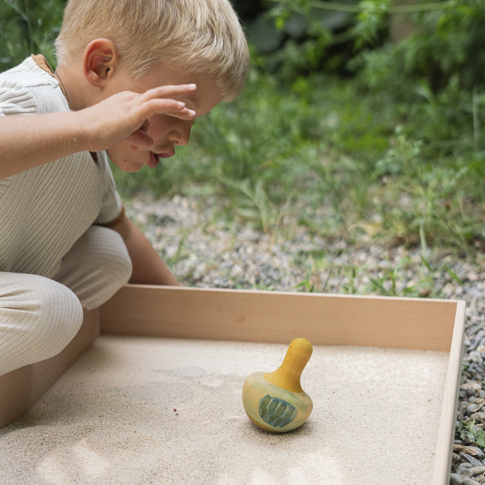 Holzkreisel Flowing Yellow Bird Grapat