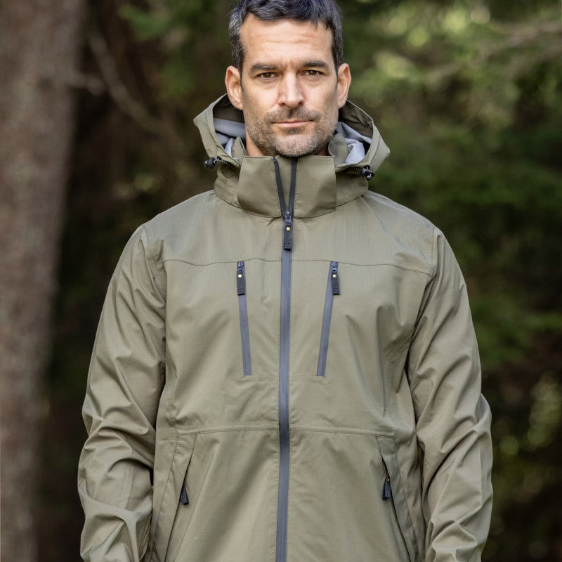 Veste de pluie 3 couches Darek vert ivy pour homme