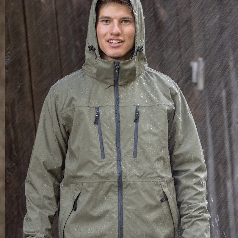 Veste de pluie 3 couches Darek vert ivy pour homme