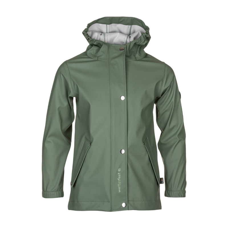 Kids rain jacket Jem hedge green