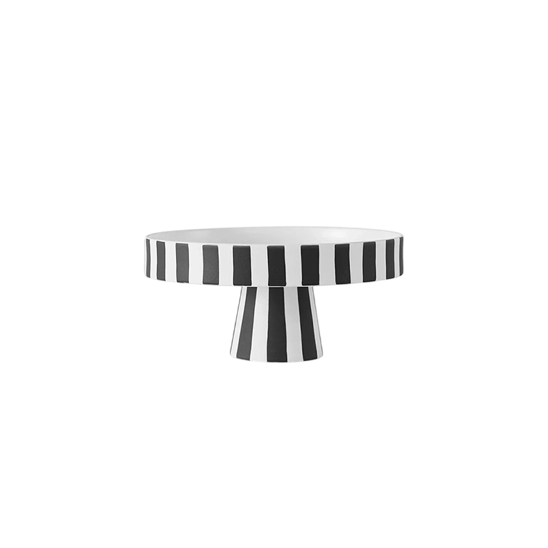 Serving plate Toppu small white black