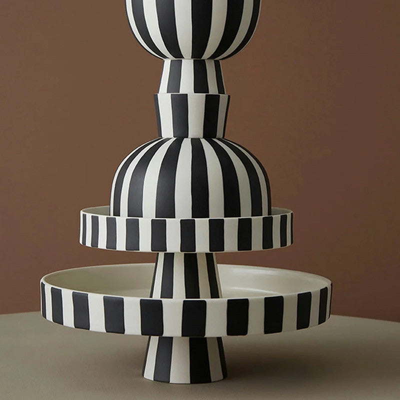 Plateau de service Toppu grand Blanc Noir