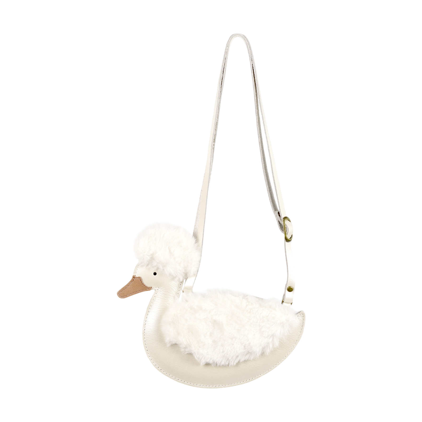 Sac Duck Off White Metallic Leather