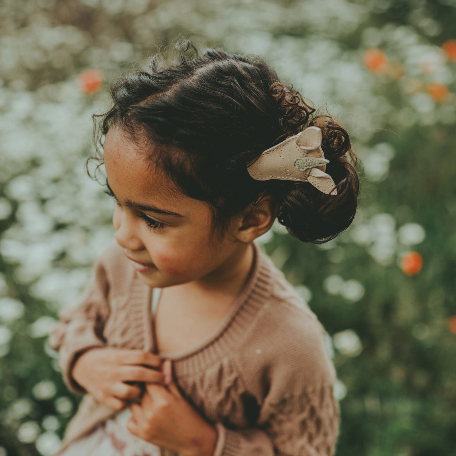 Hair tie Josy Unicorn Light Rose Leather