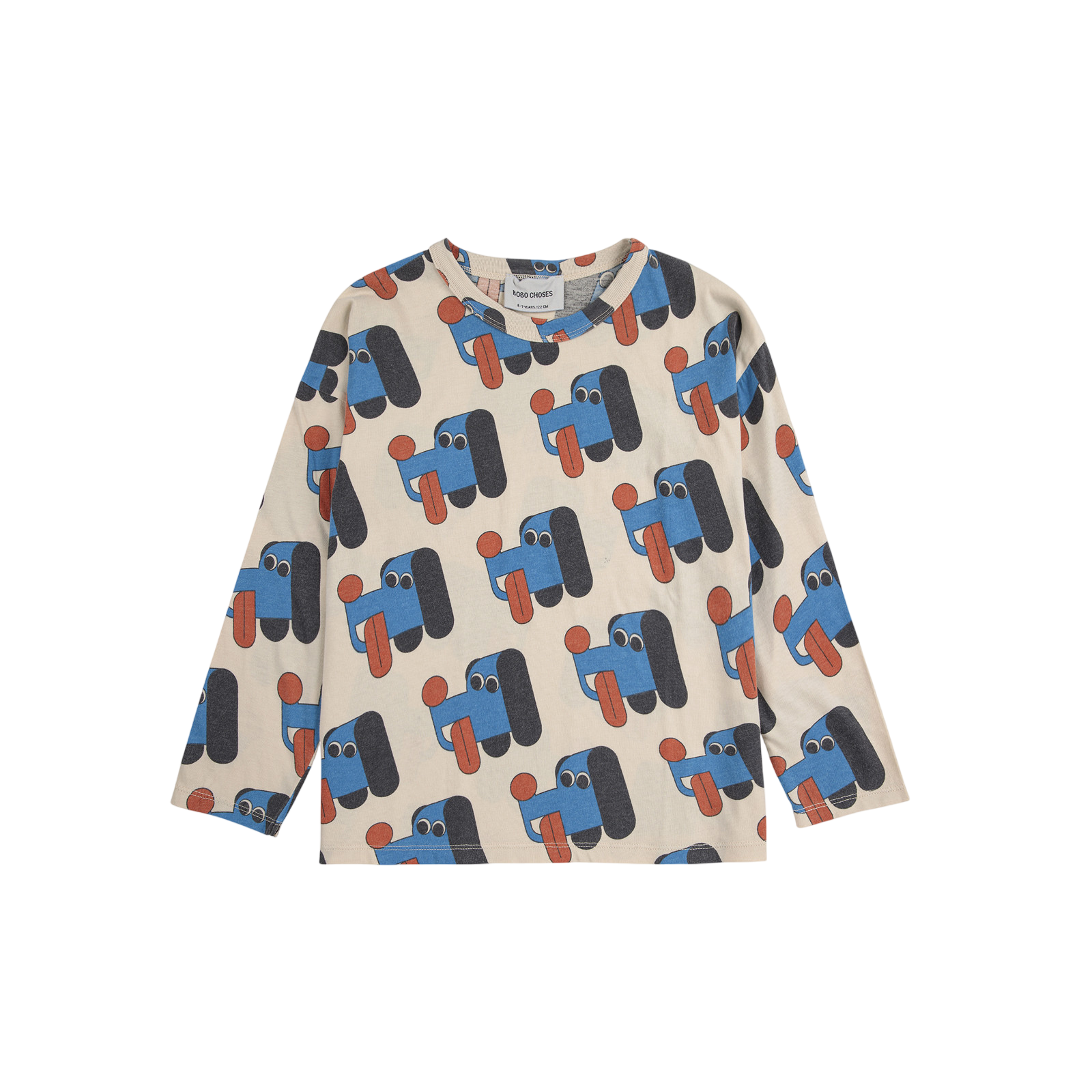 Langarmshirt Doggy Mate All Over Offwhite