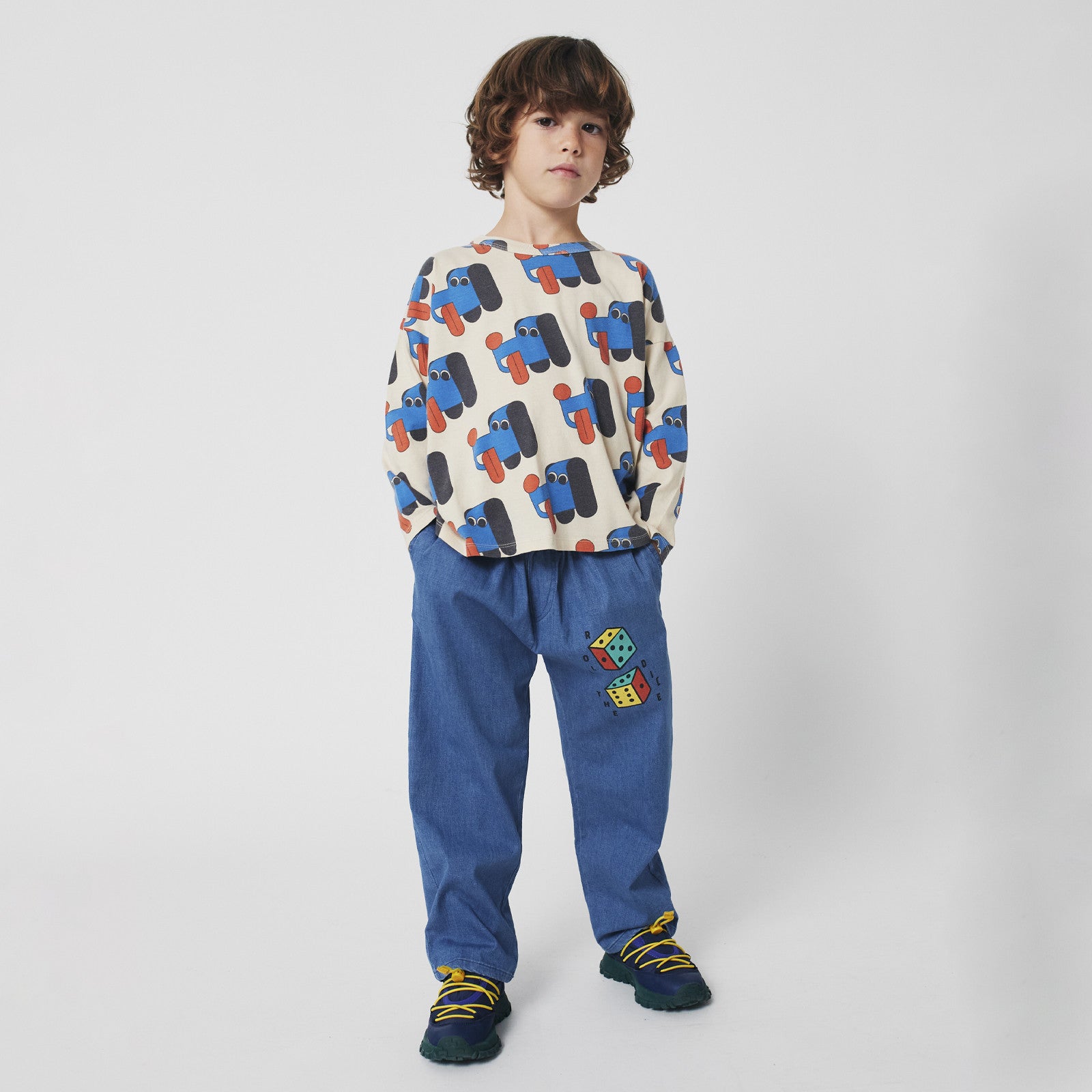 Chemise manches longues Doggy Mate All Over Offwhite