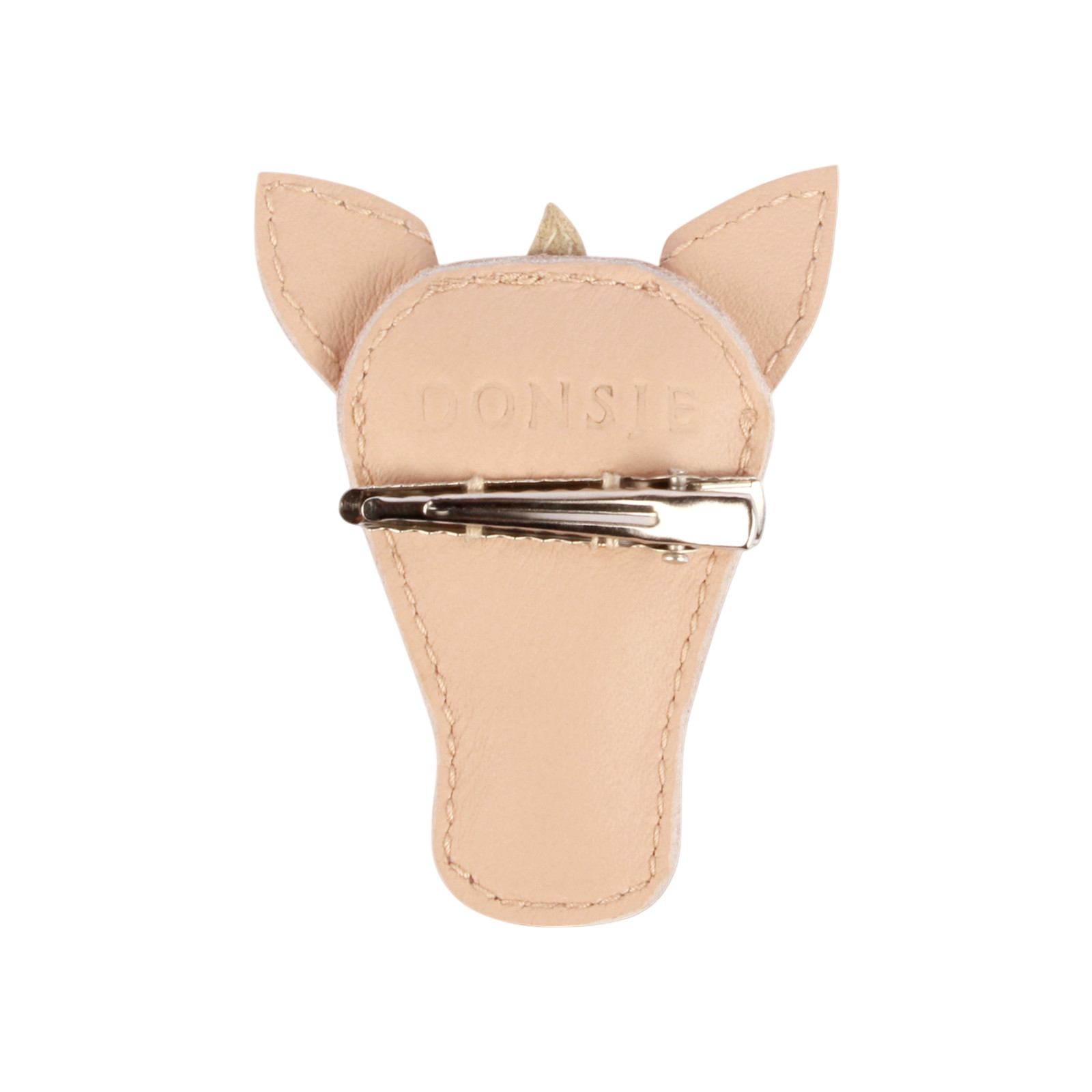 Hair clip Josy Unicorn Light Rose Leather