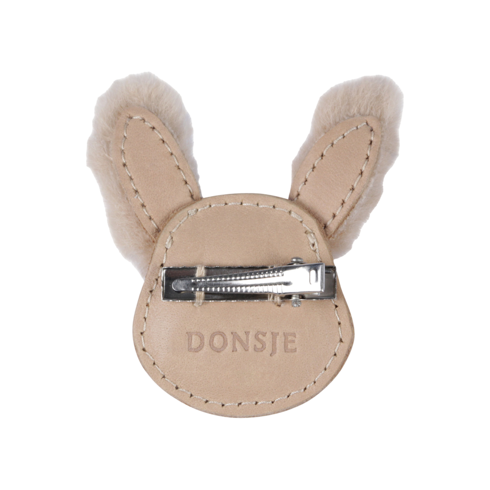 Hair clip Josy Fluffy Bunny Light Rust Leather