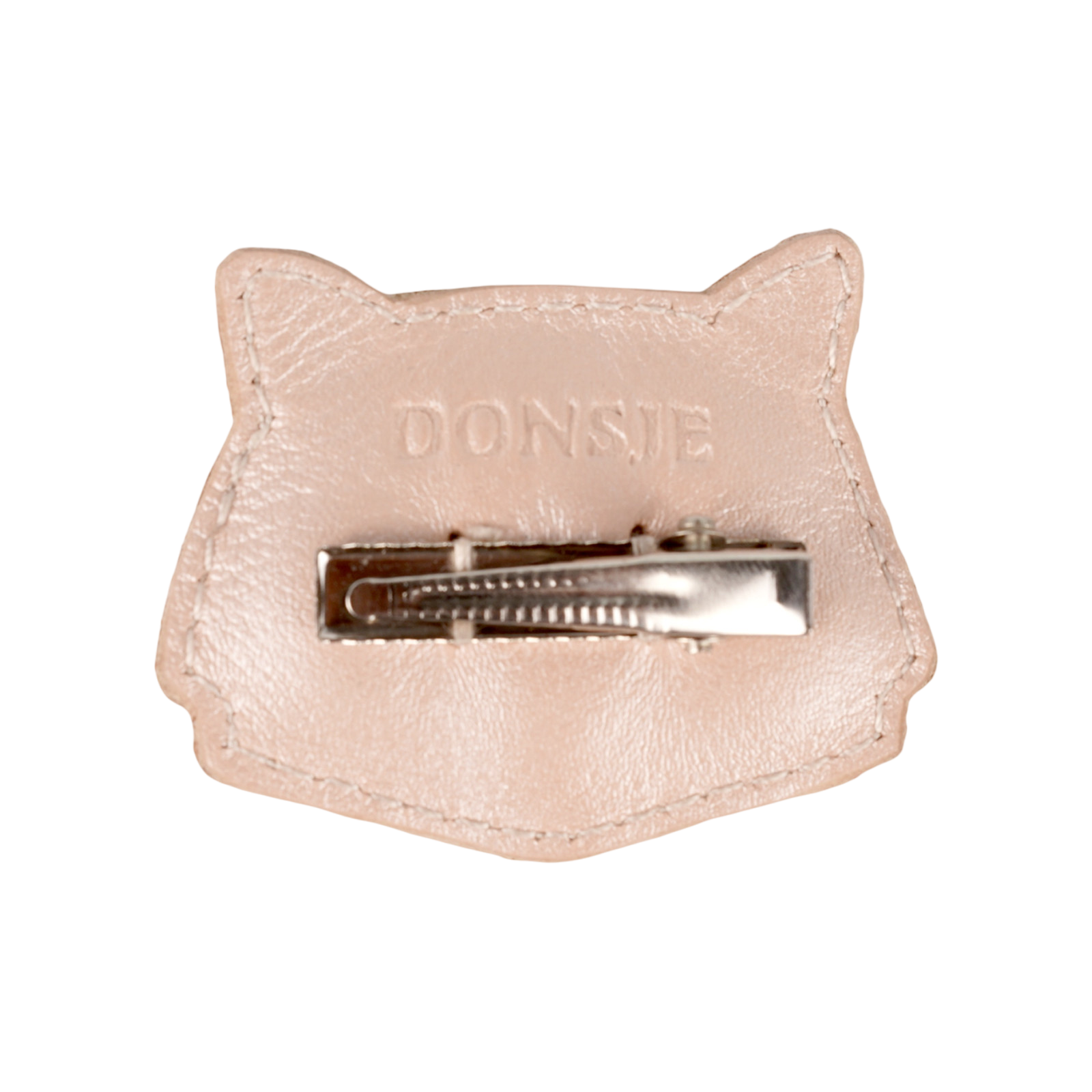 Cat Rose Metallic Leather Hair Clip