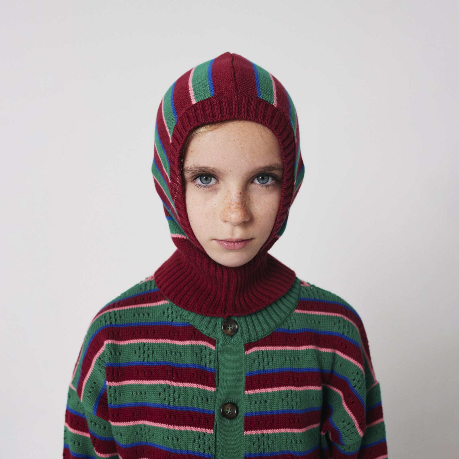 Balaclava Bobo Choses Striped Dark Brown