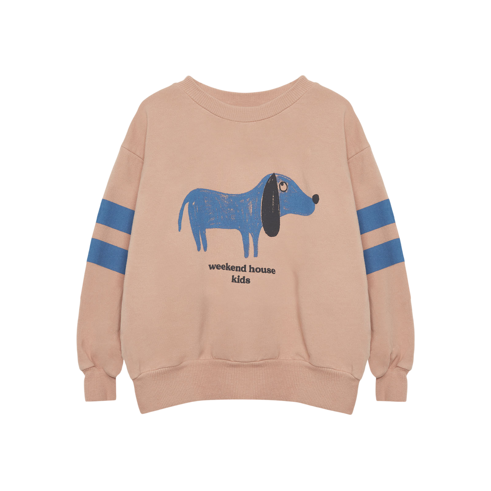 Sweat-shirt Blue Dog Stripes Pouder Pink
