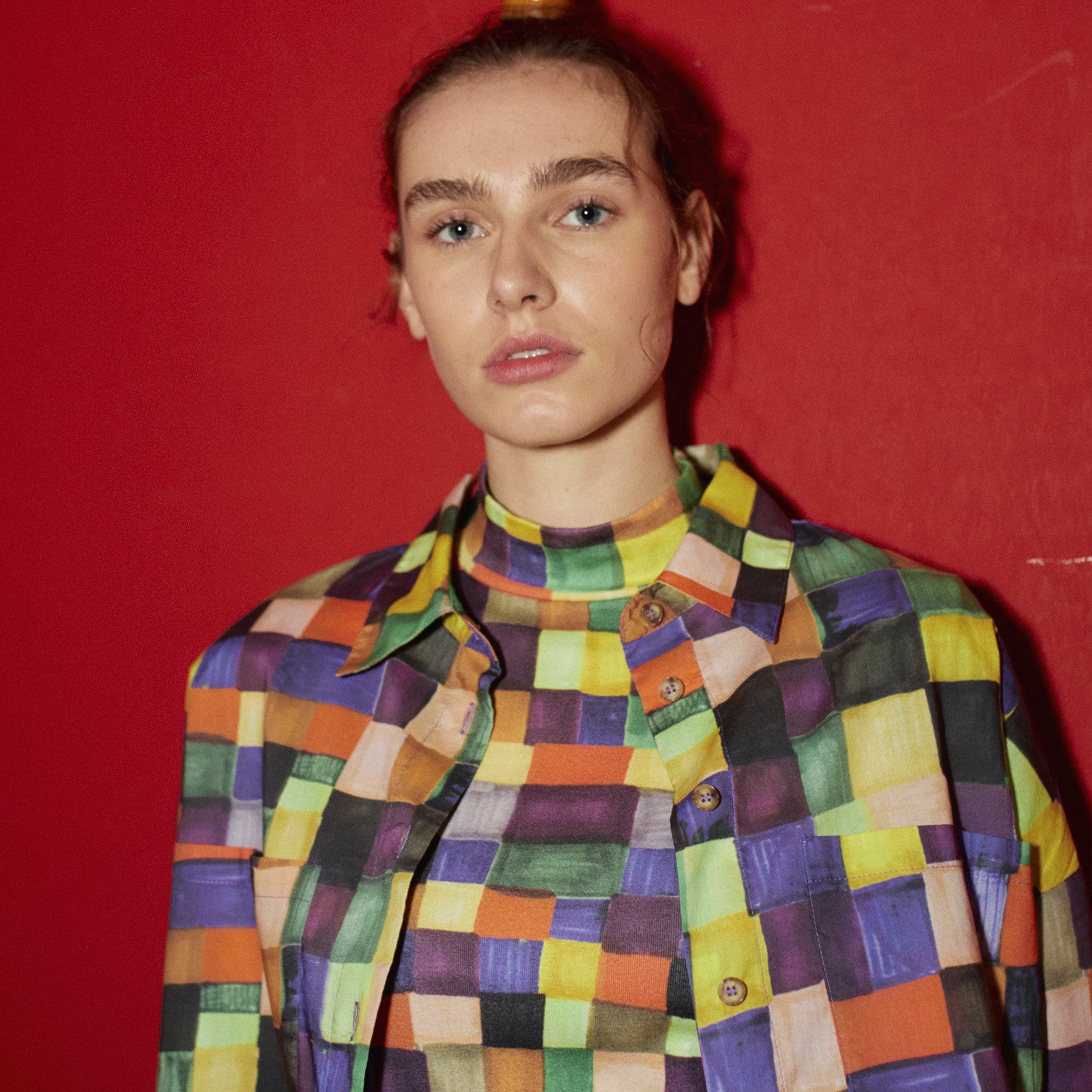 Tee shirt manches longues adulte Rainbow Plaid Pattern