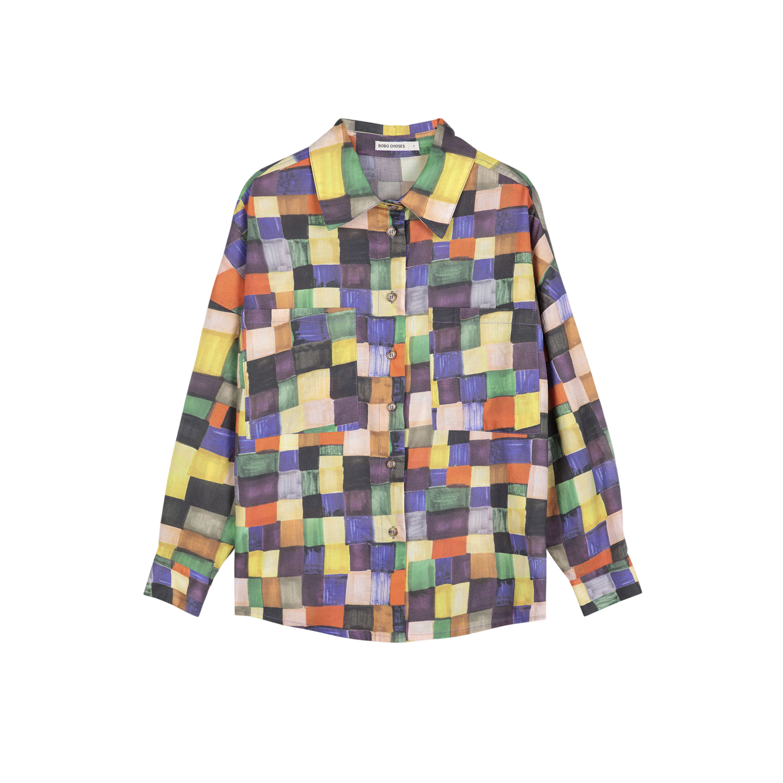 Blouse adulte Rainbow Plaid Pattern Relaxed