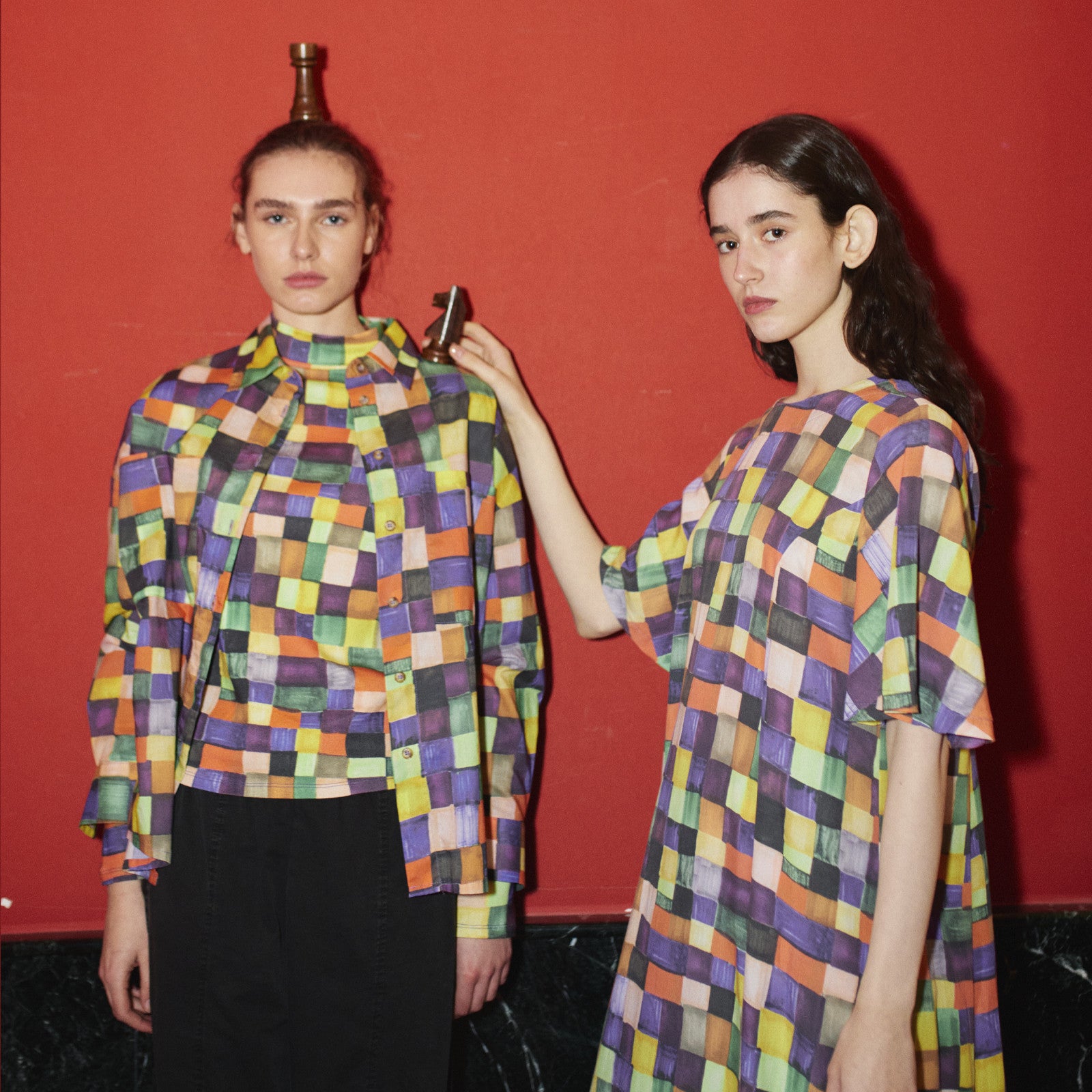 Blouse adulte Rainbow Plaid Pattern Relaxed