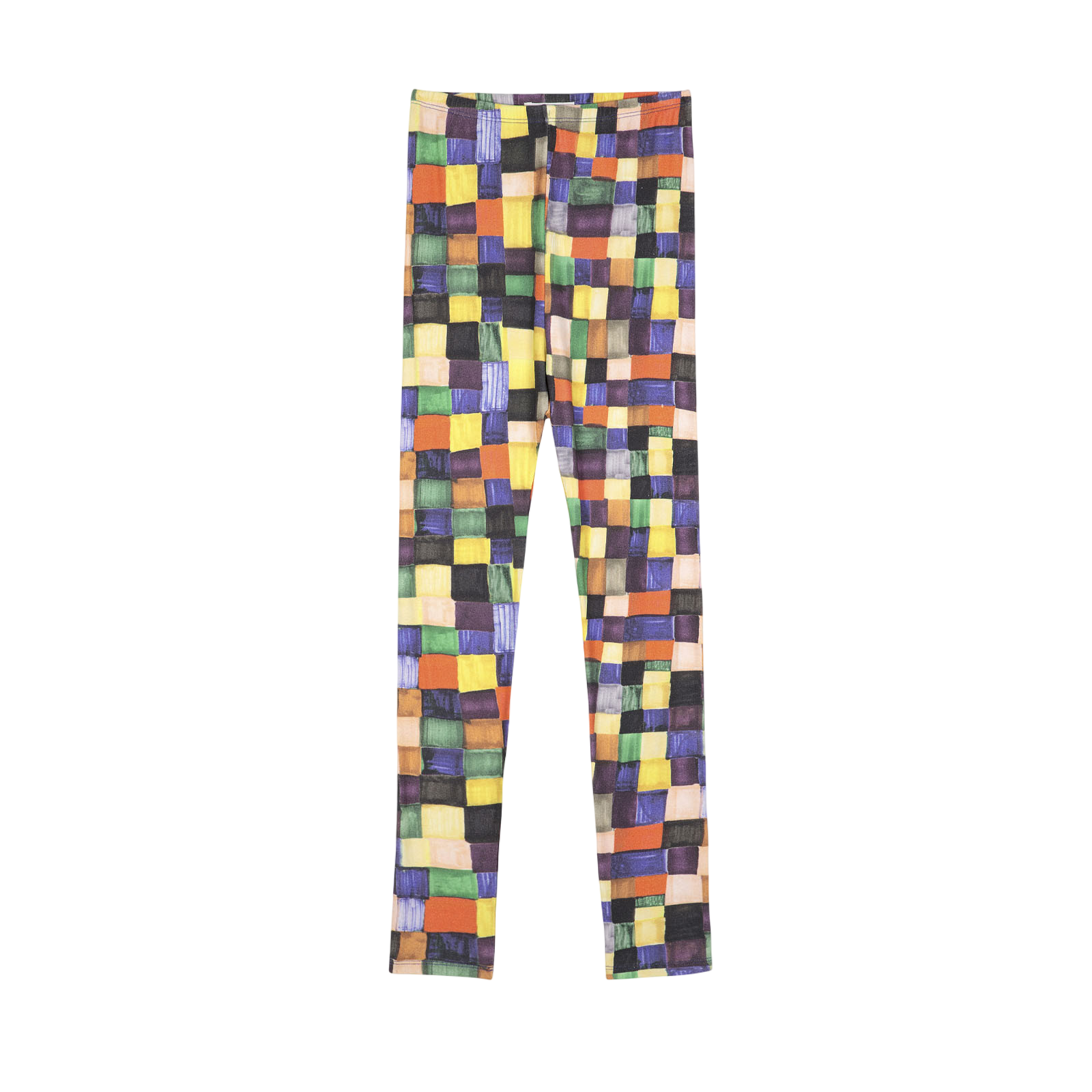 Adult Leggings Rainbow Plaid Pattern